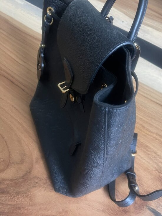 Louis Vuitton Montsouris PM Black Empreinte Leather Backpack M45205